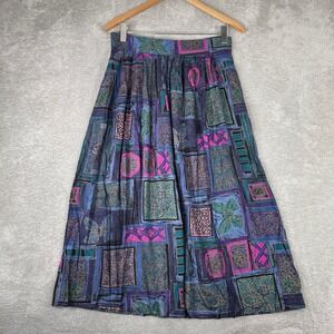 Michael Taylor Midi Skirt Womens 12 Abstract Butterfly Art Deco Vintage Eclectic